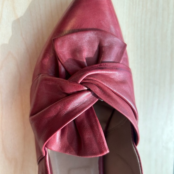 Canal Grande 7.5 (38) EUC near new Women's Red Leather Loafer with ribbons - Picture 7 of 15
